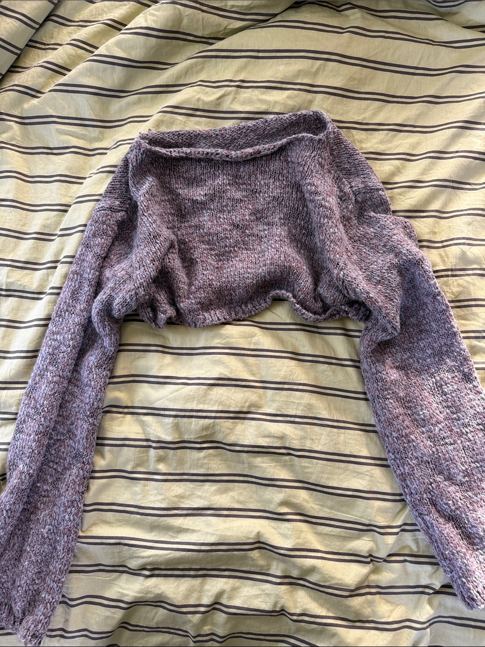 Cozy Cropped Women's Sweater in Heathered Mauve